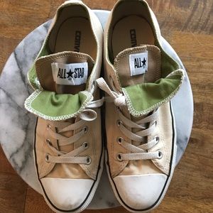 Tan and Green Converse Sneakers